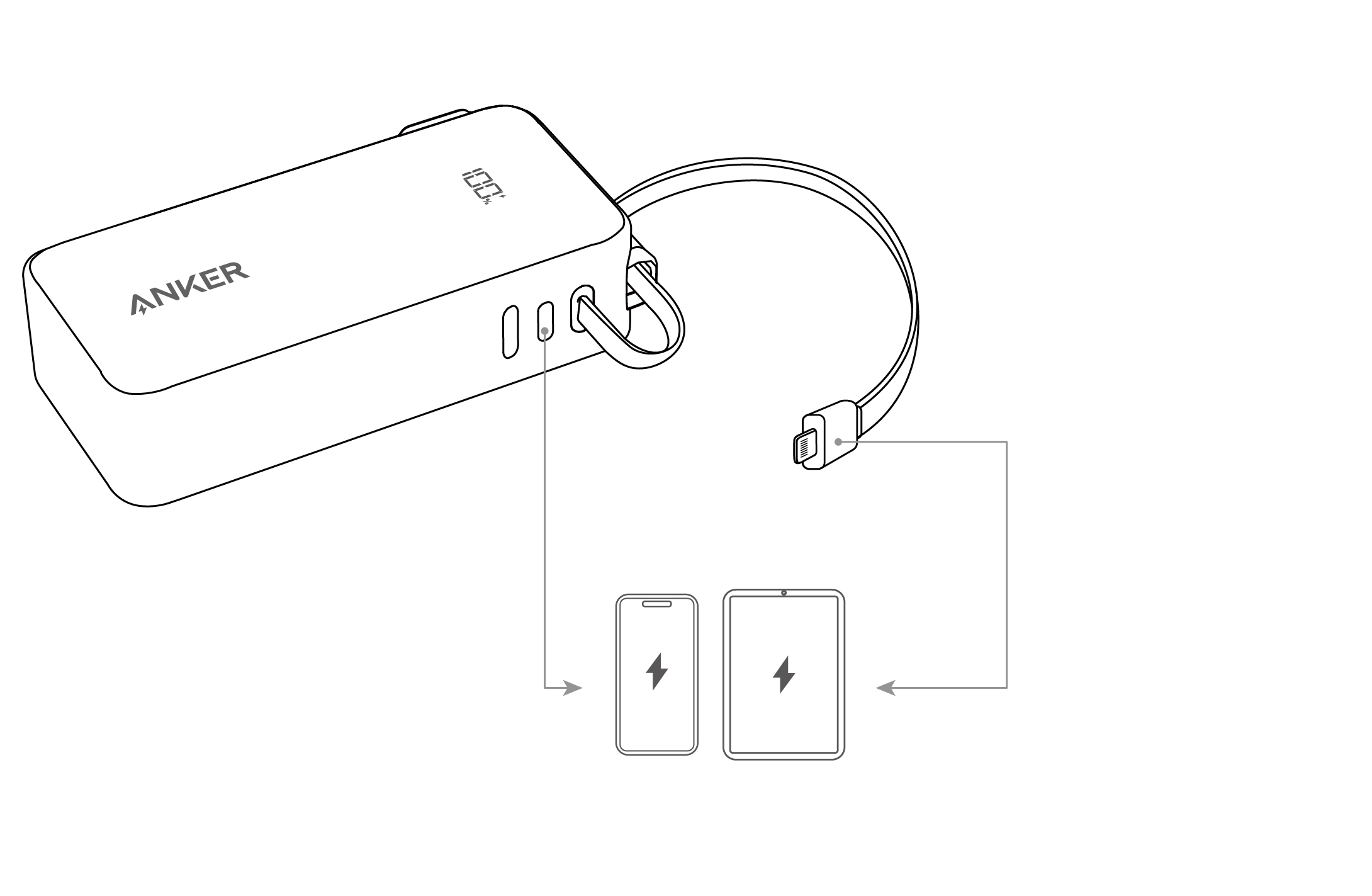 Anker Power Bank (10K, Fusion, Built-In Lightning Cable) 取扱説明